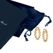 True Elegance Italian 9kt Gold Swirl Hoops 11209 0014 g gift pouch box