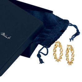 True Elegance Italian 9kt Gold Swirl Hoops 11209 0014 g gift pouch box