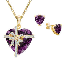 Pers My Heart Yours Birthstone Diamond Pendant with FREE Matching Earrings 12344 0018 a main