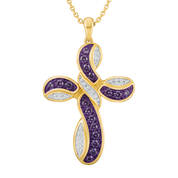 Heaven’s Blessing Diamond & Birthstone Cross Pendant, Heavens Blessing Diamond Birthstone Cross Pendant 6985 0014 b february