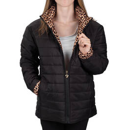 Black Quilted Leopard Jacket 11168 0013 n model