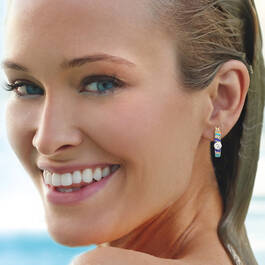 The Blue Wave Swirl Earrings 12451 0017 m model