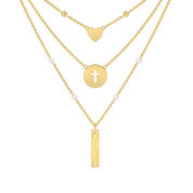 Love in Jesus Language Diamond Pearl Necklace 10226 0015 b back
