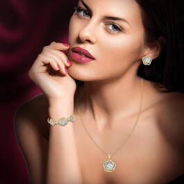 Perfectly Paired Love Knot Pendant with Matching Earrings 4922 0122 m model