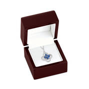 True Blue Sapphire and Diamond 14kt Gold Pendant 12033 0014 g giftbox