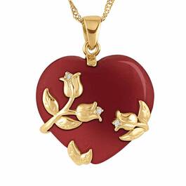 Love Everlasting Jade and Diamond Heart Pendant 6028 001 3 1