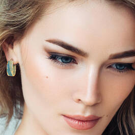 Blue Wave Inside Out Statement Hoops 12764 0019 m model