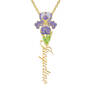 Birth Month Flower Pendant, Personalized Birth Month Flower Pendant 11904 0012 b february