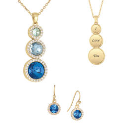 The I Love You Ocean Blue Pendant with FREE Matching Earrings 12893 0013 a main