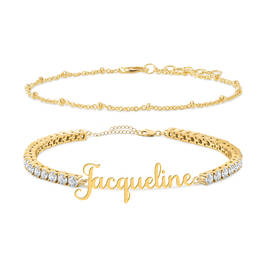 Golden Tennis Bracelet with Free Matching Bracelet 11979 0038 b bracelet