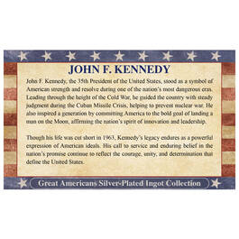 Great Americans Silver Plated Ingot Collection 12716 0018 d factcard