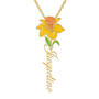 Birth Month Flower Pendant, Personalized Birth Month Flower Pendant 11904 0012 c march