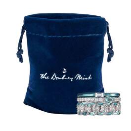 Stackable Blue Wave Ring Set 11663 0054 g gift pouch