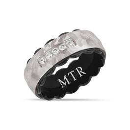The Personalized Black Steel Mens Set 12261 0017 d ring