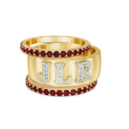 Brilliant Trio Birthstone Diamond Ring Set 12595 0014 a main