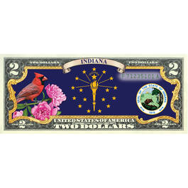 State Bird and Flower Enhanced $2 Bill Collection 11346 0026 a Indiana