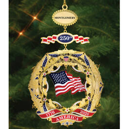 USA 250th Anniversary Personalized Gold Ornament 12481 0011 b front