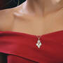 Golden Rose Triple Heart Necklace 12763 0010 m model