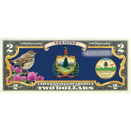 State Bird and Flower Enhanced $2 Bill Collection 11346 0026 a Vermont