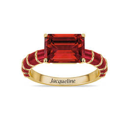 Born to Shine Birthstone Ring with Free Personalized Accent Band 12671 0011 n separate01