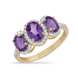 Amethyst Trio 14kt Gold & Diamond Ring 12287 0017 a main