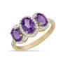 Amethyst Trio 14kt Gold & Diamond Ring 12287 0017 a main