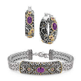 Bali Dreams Birthstone Bracelet and Earrings Set 11900 0057 b february