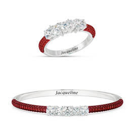 Brilliant Birthstone Bangle with Free Matching Ring 12683 0017 g july