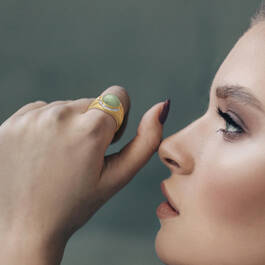 Good Luck and Good Fortune Genuine Jade and Diamond Ring 12206 0015 m model