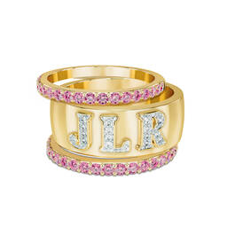 Brilliant Trio Birthstone Diamond Ring Set 12595 0014 j october
