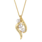 My Granddaughter I Will Always Love You Pearl and Diamond Journey Pendant 10880 0012 c back
