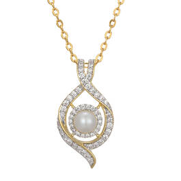 Sparkling Embrace Genuine White Topaz Pendant 12302 0018 f june
