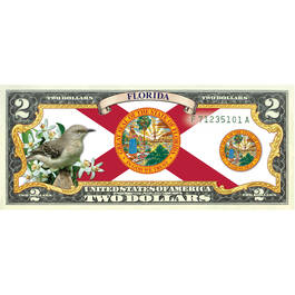 State Bird and Flower Enhanced $2 Bill Collection 11346 0026 a Florida