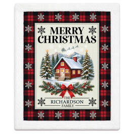 The Personalized Family Christmas Sherpa Blanket 12874 0016 a main