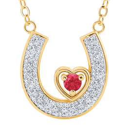 Granddaughter Luck  Love Ruby and Diamond Necklace 2507 001 2 1