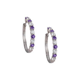 Birthstone Brilliance Hoops 12064 0016 b february