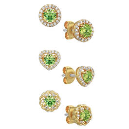 Genuine Birthstone Earring Set 12496 0014 k august