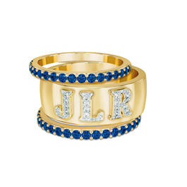 Brilliant Trio Birthstone Diamond Ring Set 12595 0014 i september
