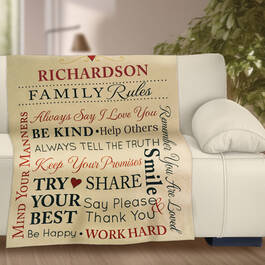 The Personalized Family Rules Blanket 12220 0025 d room