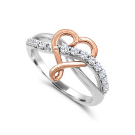 Sterling Silver Crossover Heart Ring 11142 1509 c tilt