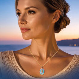 The Shimmering Sea I Love You Crystal and Diamond Pendant 12768 0015 m model