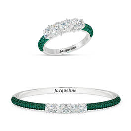 Brilliant Birthstone Bangle with Free Matching Ring 12683 0017 e may