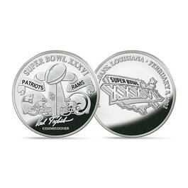 Super Bowl Flip Coin Silver Plated Collection 11732 0168 a Patriots36