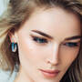Blue Wave Inside Out Hoop Earrings 12039 0018 m model