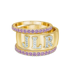 Brilliant Trio Birthstone Diamond Ring Set 12595 0014 f june