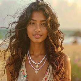 Seasonal Blooms Necklace Set with Matching Earrings 12508 0010 n model