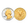 Washington Silver Quarters Platinum&Gold 12145 0027 a main