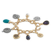 Crystal Bracelet Coin Pearl Charm 10667 0011 a main