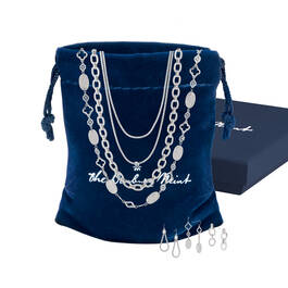 Silver Symphony Necklace Trio with Matching Earrings 12217 0012 g giftpouchbox