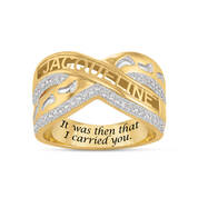 Footprints in the Sand Personalized Ring 12510 0016 a main